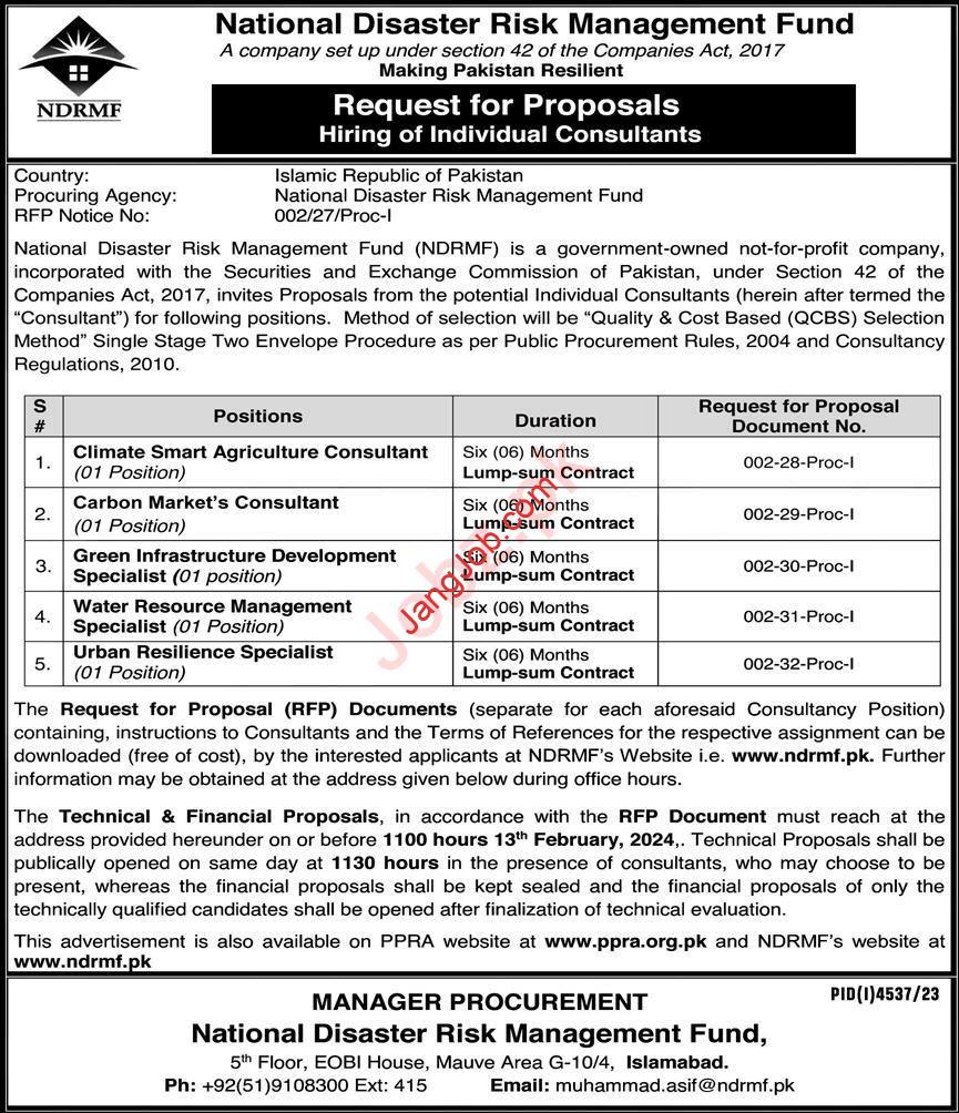 NDRMF Jobs In 2024 - Online Apply for National Disaster Risk Management Fund jobs 2024