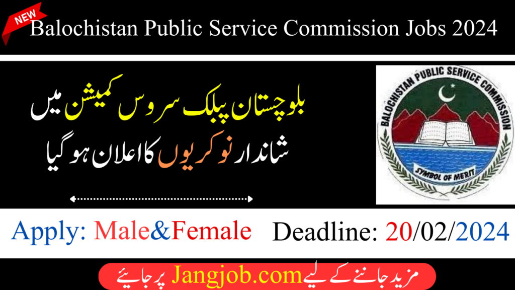 Balochistan Public Service Commission Jobs 2024 - BPSC Jobs 2024 Online Apply