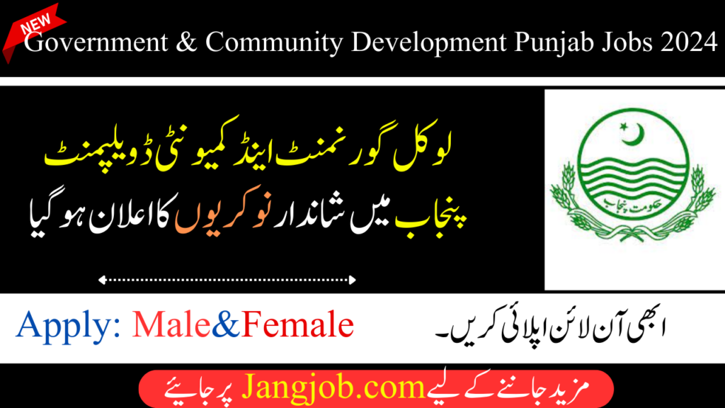 Punjab Local Government & Community Development Department Jobs 2024 - Online Apply